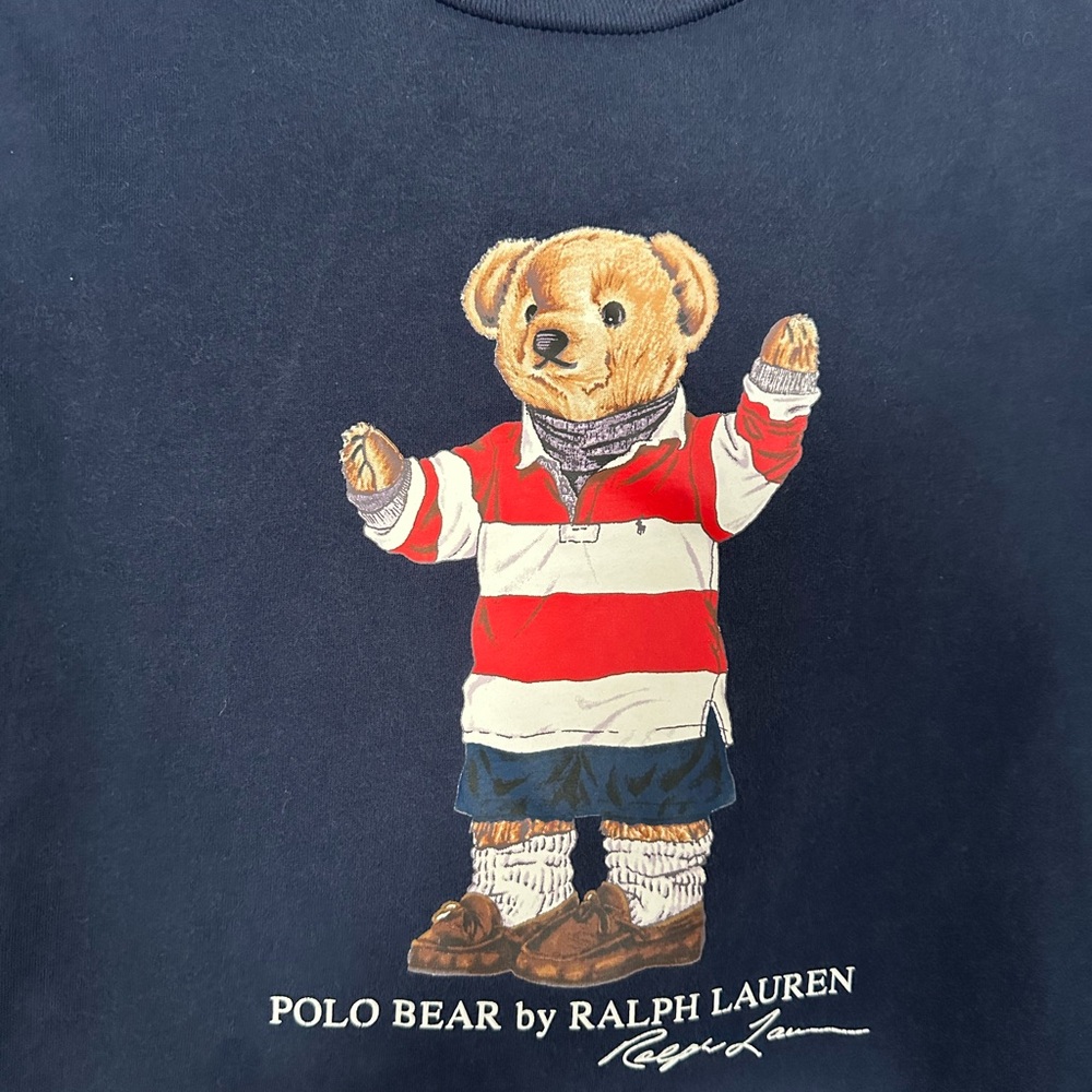 Ralph Lauren Kids Navy Blue Polo Bear Shirt